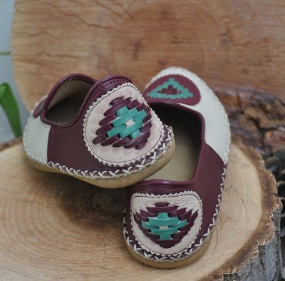 Bordo Krem Nakışlı - Babet - 5