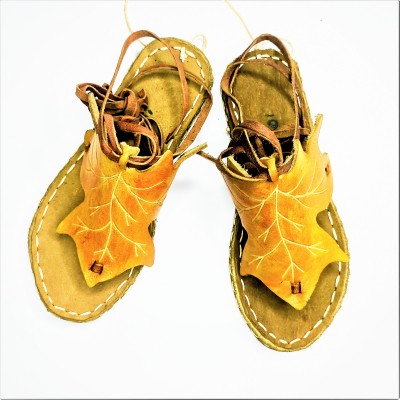 Yellow Sandals With Stitched Connector