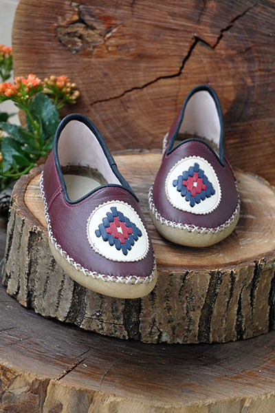 Nakışlı Bordo Bayan Sandalet - 4