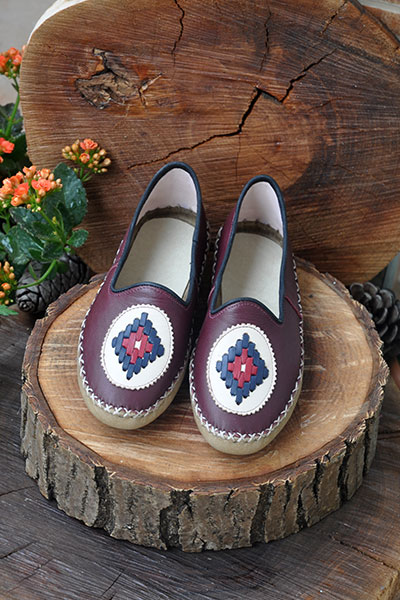 Embroidered Bordo Mrs. Sandalet - 2